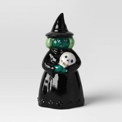 Small Ceramic Witch Figural with Skull - Hyde and EEK! Boutique