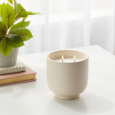 2 Wick Ceramic Jar Candle Peony and Freesia 13.5oz - Room Essentials