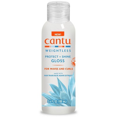 Cantu Weightless Protect + Shine Gloss Liquid Curl Enhancer - 3.4 fl oz: Smoothing for Wavy, Frizzy Hair