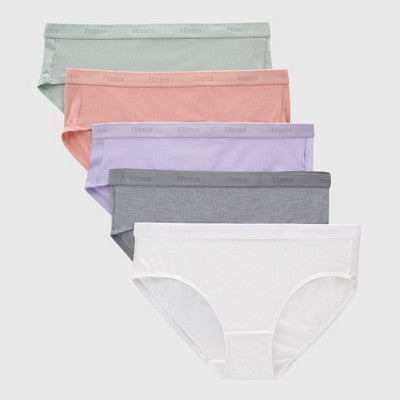 Hanes Originals Girls' 5pk SuperSoft Hipster Underwear 8