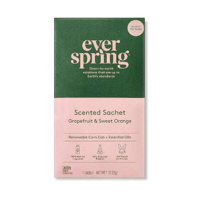 Air Freshener Sachet Grapefruit & Sweet Orange - Everspring: Solid, Non-Powered