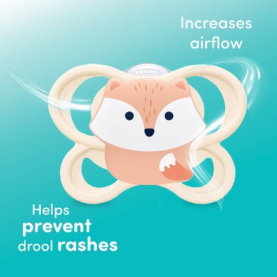NUK Perfect Match Air Pacifiers 0-6m - 2pk: Silicone, BPA-Free