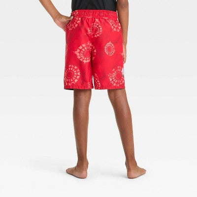 Boys' Solid Spider-Man Swim Shorts - Red S