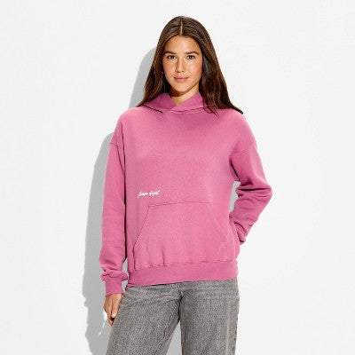 Women's Oversized Graphic Hooded Pullover Sweatshirt L