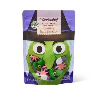 Halloween Gummy Witch Hats and Wands Candy - 3.95oz - Favorite Day