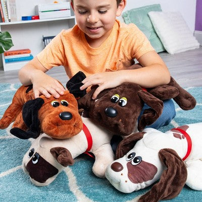 Pound Puppies Classic Plush Reddish Brown with Black Spots