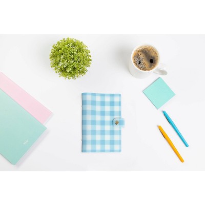 Pearhead 5.25"x7.25" Blue Gingham Refillable Journal 100 Page with Snap Closure