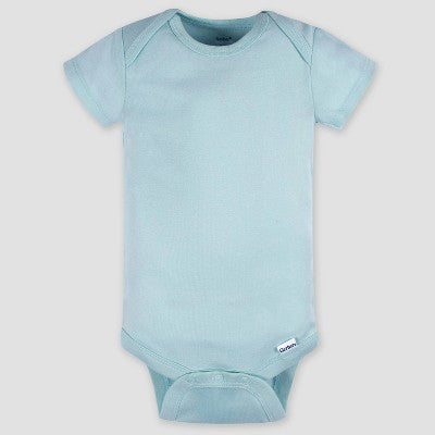 Gerber Baby 5pk Short Sleeve Onesie - 3-6M: Cotton Knit Bodysuits, Pullover & Crotch Snap