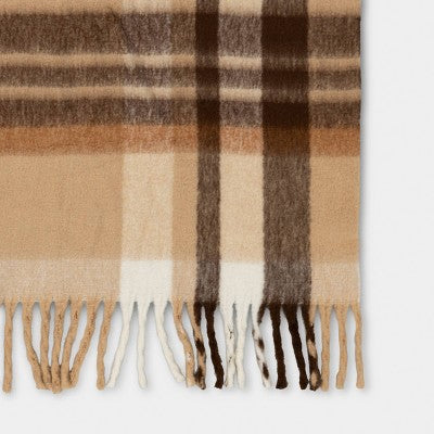 Woven Plaid Throw Blanket Tan - Threshold