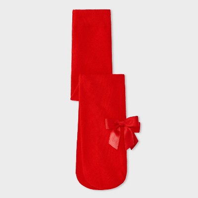 Baby Girls' Christmas Bow Fashion Tights - Cat & Jack Red 6-12M