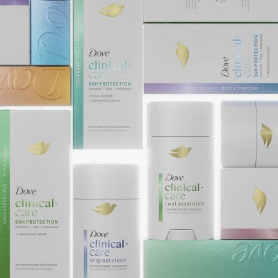 Dove Beauty Clinical 96-Hour Protection Antiperspirant & Deodorant Stick - Original Clean - 2.6oz: Vegan, Solid Form, Suitable for Sensitive Skin