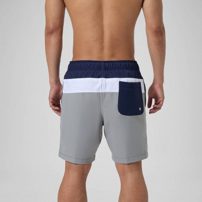 Men's 7.5" Speedo Colorblock Swim Shorts - Navy/White/Gray SIZE XXL