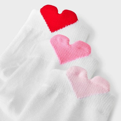 Women's Heart Pop Up Valentine's Day 3pk Ankle Socks 4-10