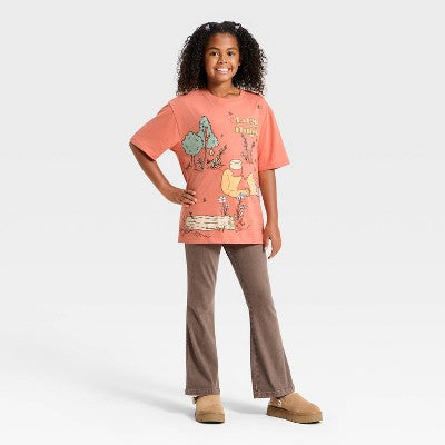 Kids' Unisex Winnie the Pooh Short Sleeve T-Shirt Coral Orange M