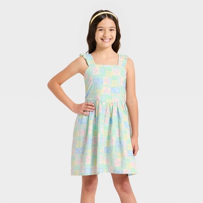 Girls' Disney The Little Mermaid and Flounder Gauze Dress - Light Green S