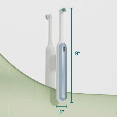 quip Rev Oscillating Rechargeable Electric Toothbrush + Travel Case - White/Blue