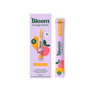 BLOOM NUTRITION Energy Stick Packs - Peach Mango - 10pk: Caffeinated
