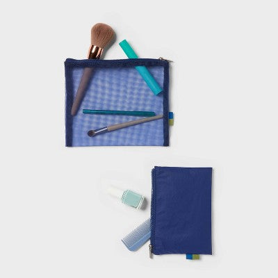 2pk Americana Mesh Pouches - Open Story Blue