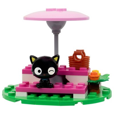 Hello Kitty Small Set & 2.2" Buildable Figure BLDR Sanrio Small Set - Popcorn Booth With Chococat & Kuromi