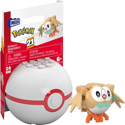 MEGA Pokemon Rowlet Building Toy Kit Poseable Action Figure 24pc