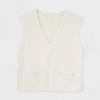 Women's Sandwash Vest - A New Day Cream M