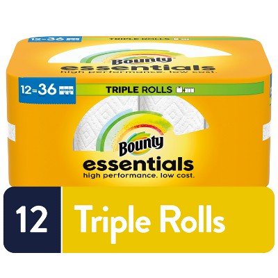Bounty Essentials Select-A-Size White Paper Towels - 12 Triple Rolls