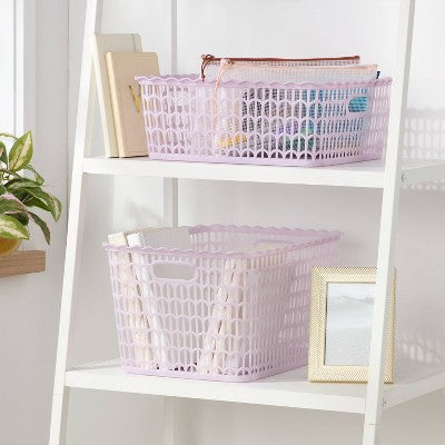 Wave Scallop Decorative Basket Medium Purple - Brightroom