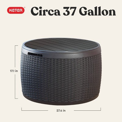 Keter 37gal Circa Wood Deck Box Brown (LOCAL PICKUP ONLY)