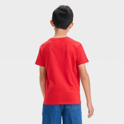 Boys' Short Sleeve T-Shirt - Cat & Jack Red L Husky