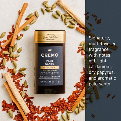 Cremo Solid Antiperspirant Palo Santo - 2.65oz