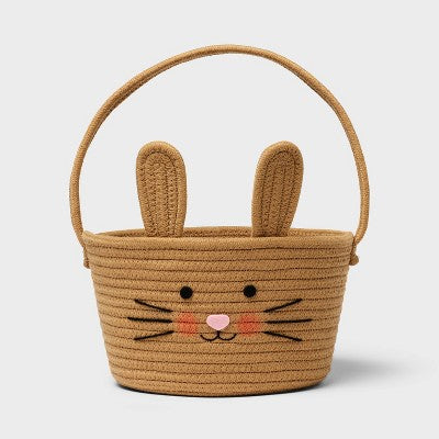 Easter Brown Bunny Decorative Rope Basket - Spritz