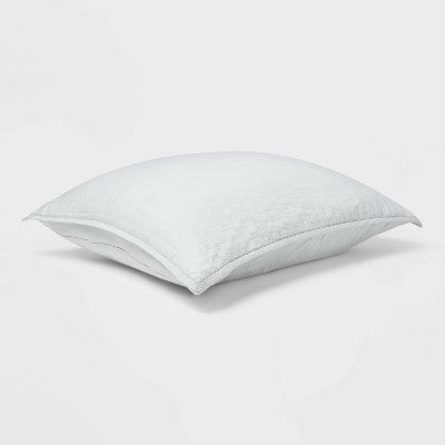 Standard Washed Cotton Sateen Quilt Sham Light Gray - Threshold: OEKO-TEX Certified, 250 Thread Count, Envelope Closure