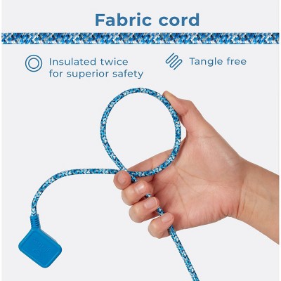 Globe Electric 9' Fabric Extension Cord with 3 Polarized Outlets Metallic Blue