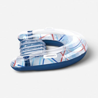 Chill Out Palm Plaid Pool Lounger - Sun Squad Blue