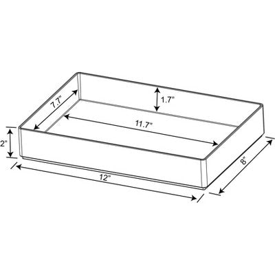 Large 12" x 8" x 2" Plastic Organizer Tray Clear - Brightroom: Bathroom Acrylic Organizer Bin