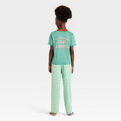 Girls' 2pc Wildflowers Pajama Set - Cat & Jack Green L