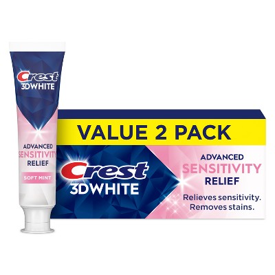 Crest 3D White Advanced Sensitivity Relief Toothpaste - 3.3oz/2pk