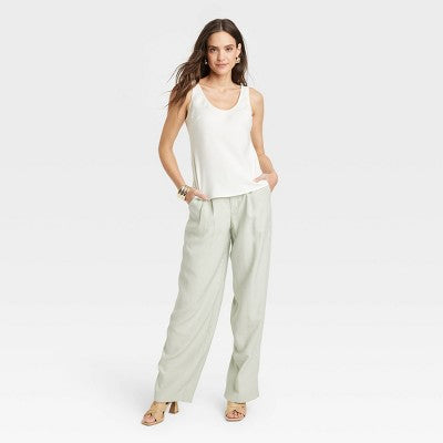 Women's Woven Shell Tank Top - A New Day White XS