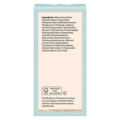 Honest Beauty Sensitive Skin Daily Calm Moisturizer with Hyaluronic Acid and Allantoin - 1.7 fl oz