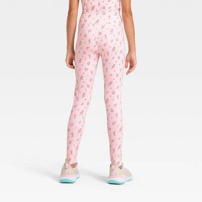 Girls' Crossover Ruffle Waistband Leggings - Light Pink XL