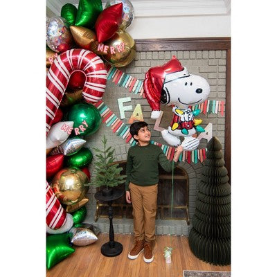 Anagram Pre-Inflated Helium Peanuts Santa Snoopy Supershape Foil Balloon