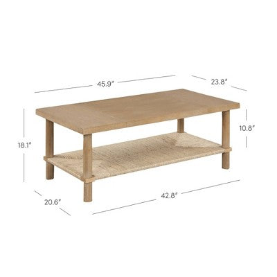 Nathan James Beacon Seagrass Coffee Table Light Brown (LOCAL PICKUP ONLY)