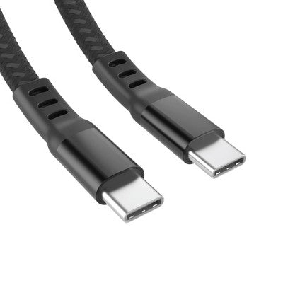 Just Wireless 6' Ultra Braided USB-C to USB-C Flat Cable - Slate Black