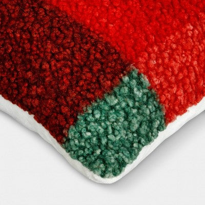 Square Chalet Plaid Printed Boucle Throw Pillow - Room Essentials