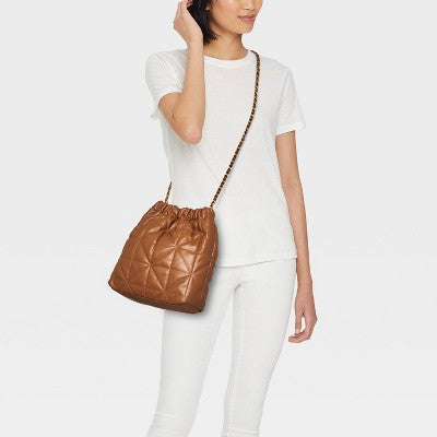Rouched Chain Crossbody Bag - A New Day Brown
