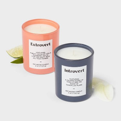 2pk 4oz Glass Introvert and Extrovert Jar Candle Gift Set - Room Essentials