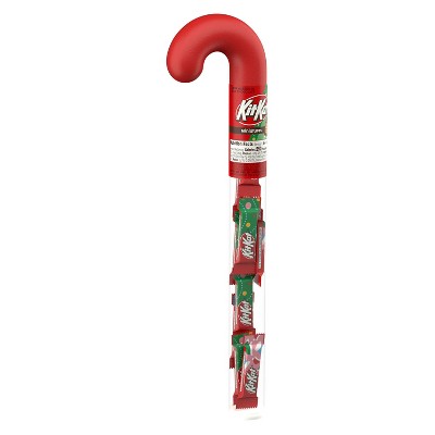 Kit Kat Milk Chocolate Wafer Filled Plastic Cane Christmas Candy Miniatures - 1.8oz