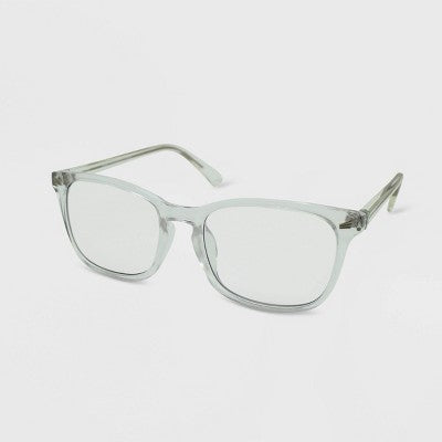 Women's Crystal Rectangle Blue Light Filtering Glasses - Wild Fable Clear
