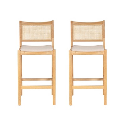 Powell Set of 2 Bessie Cane Barstools Natural (LOCAL PICKUP ONLY)