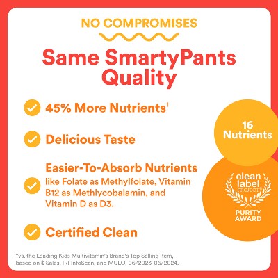SmartyPants Kids Plus Multivitamin & Omegas Gummies with Vitamins C, D3, B12 & Zinc - 80ct